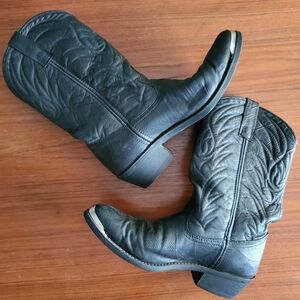 Men's Laredo Black leather Cowboy boots 9D